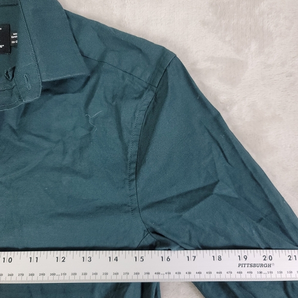Topman Teal Button-Down Longsleeve Men's Shirt | Size XS - Picture 3 of 6